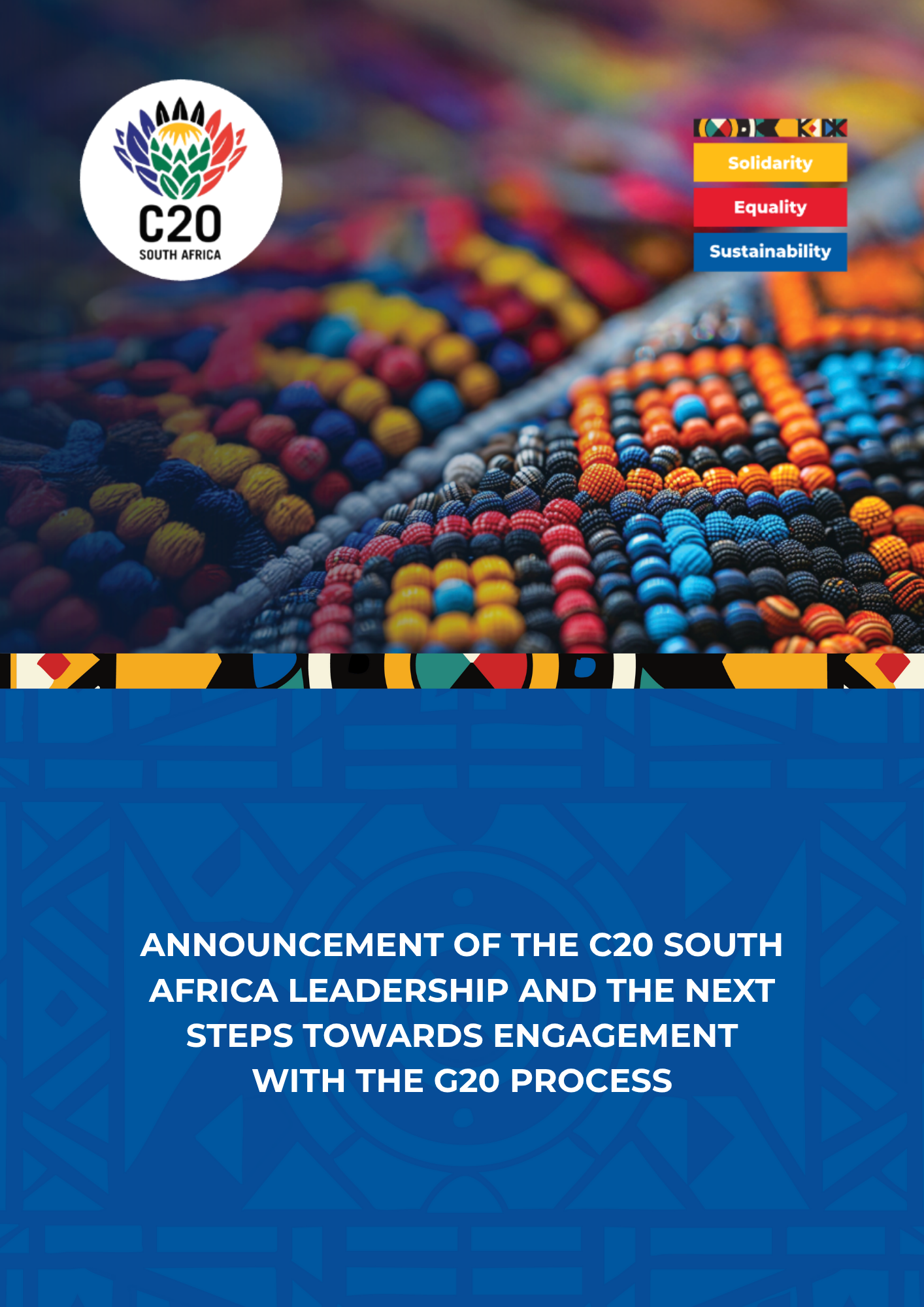 ANNOUNCEMENT OF THE C20 SOUTH AFRICA LEADERSHIP AND THE NEXT STEPS TOWARDS ENGAGEMENT WITH THE G20 PROCESS (1)